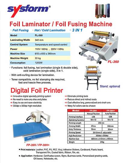 Foiling Laminator & Fusing Machines